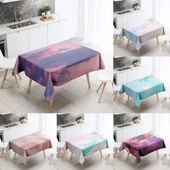 Красочная Облачная Скатерть Закат Необрастающая Водонепроницаемая Прямоугольная Кухонный Обеденный Стол Украшение Дома 40x70cm