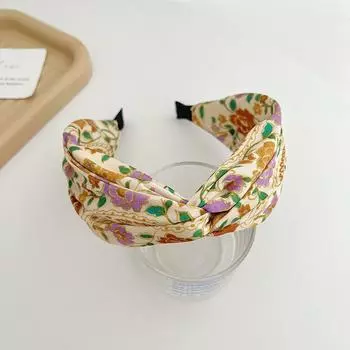 Красочная осенняя атласная цветочная губка с большим узлом повязка на голову для взрослых аксессуары для волос ювелирные изделия для волос