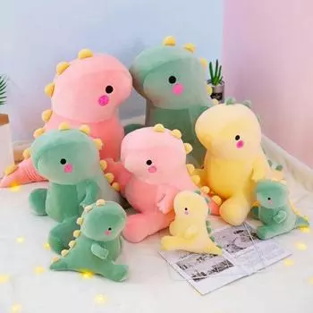 Красочная плюшевая кукла динозавра, мягкая кукла, плюшевая подушка, мультяшный компаньон, милый мягкий чучело животного 35cm зелёный