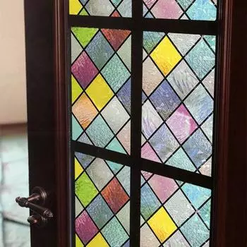 Красочная полупрозрачная наклейка на стеклянное окно, защита конфиденциальности, блокировка УФ-излучения, затемняющие наклейки на окна, декоративная наклейка 45*100cm