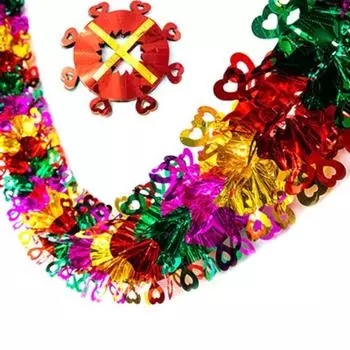 Красочная Праздничная Свадебная Подвесная Гирлянда 3D Украшения для Рождественской Елки Канун Рождества 1pcs 2.3m heart B