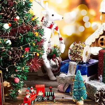 Красочная рождественская гирлянда из лампочек, мини-гирлянда из пластиковых бусин-лампочек 50cm зелёный