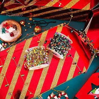 Красочная рождественская гирлянда из лампочек, мини-поддельная гирлянда из пластиковых лампочек, украшение для кукольного домика, вечеринки, свадьбы, декора 50cm зелёный