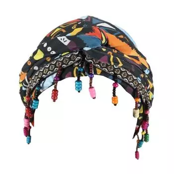 Красочная шапочка-платок с бусинами и наклейкой с колючими волосами, регулируемая шапочка-пуловер, шапочка с принтом, высокая эластичность One Size