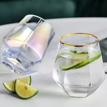 Красочная стеклянная кружка с бриллиантами в скандинавском стиле, чашка для воды, чашка для молока, чашка для сока