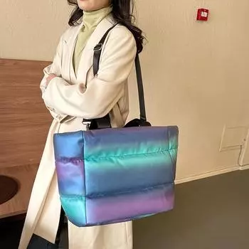 Красочная сумка для поездок на работу, женская большая сумка, сумка через плечо большой емкости синий