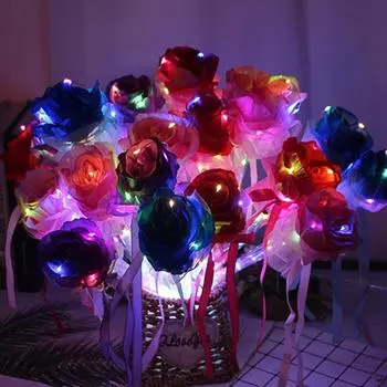 Красочная светящаяся роза, искусственный светодиодный светильник, цветок, уникальные подарки, украшение для дома, гостиной, искусственные цветы, подарок на День святого Валентина красный