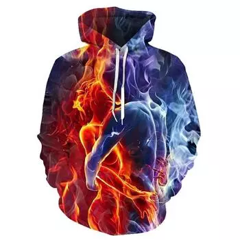 Красочная толстовка с принтом пламени, 3D толстовка для мужчин и женщин, весенне-летнее пальто с капюшоном, мужская забавная куртка, черная толстовка XXXXXL