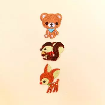 КРАСОЧНАЯ КОНФЕТНАЯ СТИЛЬНАЯ аппликация для девочек, вышитая для детей, детский сад, школа, аппликация, милый набор лесных друзей N6630600 (Набор 3)