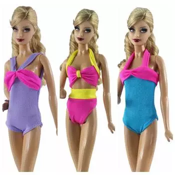Красочное бикини для куклы Барби, одежда для плавания, монокини, цельный купальник для кукольного домика Барби, аксессуары для кукол 1/6, детские игрушки розовый