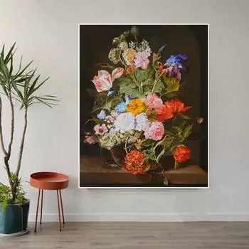 Красочное цветочное искусство восстанавливает древний французский плакат, эстамп для гостиной, поп-арт, украшение для дома 21cm30cm NoFrame