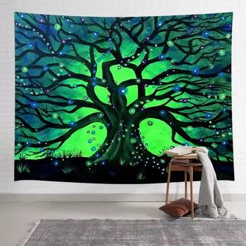 Красочное Древо Жизни гобелен психоделический лес хиппи искусство настенный гобелен спальня комната эстетическое украшение домашний декор 100X75CM