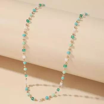 Красочное ожерелье из бисера для женщин, ожерелье в богемном стиле, геометрические квадратные бусины, украшения на шею, летние аксессуары one size