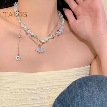 Красочное ожерелье из бисера, звезды, сердца, цветы, колье, кулон ручной работы, летние пляжные украшения для женщин F