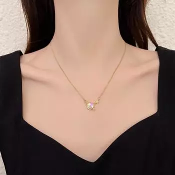 Красочное ожерелье из титановой стали с планетой Земля, изысканные украшения из циркона, лучший подарок для друзей розовый