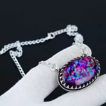 Красочное ювелирное ожерелье из драгоценного камня лабрадорита, окрашенное ожерелье из стерлингового серебра 925 пробы с окрашенным лабрадоритом для свадебного подарка, ожерелье для женщин 20