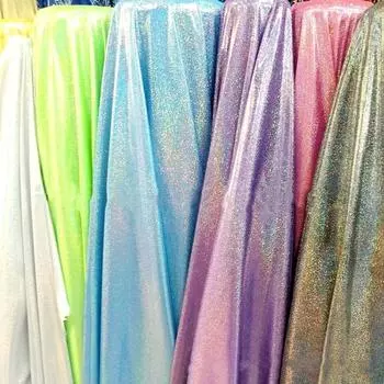 Красочное вязание бронзовая лазерная симфоническая ткань DIY сценический костюм фон обивка декор игрушка ручной работы Светоотражающая ткань 1 м * 1,5 м 100 x 150cm оранжевый