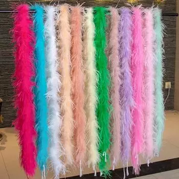 Красочные 1 слойные страусиные перья боа 2 метра шаль со шлейфом для украшения свадебной одежды Вышивание ремесел костюм аксессуары для одежды L красный