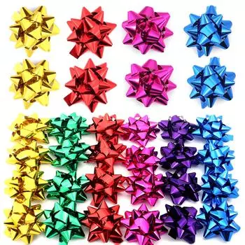 Красочные 3D Звезды Цветочные Украшения DIY Самоклеящиеся Ленты Бантики Бумажная Подарочная Упаковка Для Праздничного Рождества Свадьбы 3.8cm 20pcs синий