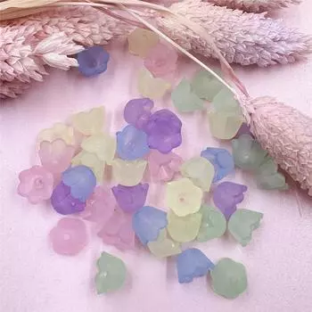 Красочные 40 шт. 9*7 мм ювелирные аксессуары, маленькие цветочные бусины, подвески для изготовления ювелирных изделий, акрил, ручная работа, изысканный материал синий