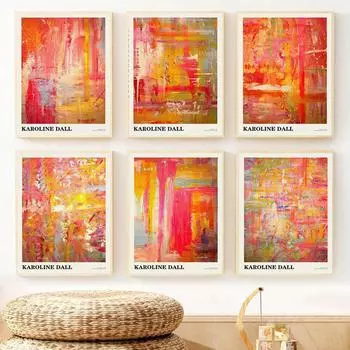 Красочные абстрактные акриловые краски, холст, живопись, постеры и принты, грязные скандинавские настенные художественные картины для гостиной, домашний декор, искусство 21x30cm No Frame