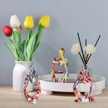 Красочные абстрактные граффити-статуи и скульптуры мыслителя - минималистское искусство книжная полка стол домашний письменный стол настольная декор комнаты 1 шт 6x12cm