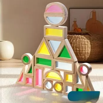 Красочные акриловые полупрозрачные блоки Монтессори для легкой сенсорной игры и обучения в детском саду 24 pieces