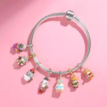 Красочные эмалевые бусины, многофункциональная подвеска в виде пирата, воина, животного, кошки, 925 пробы, изготовление ювелирных изделий из серебра, подходит для оригинального браслета с подвесками