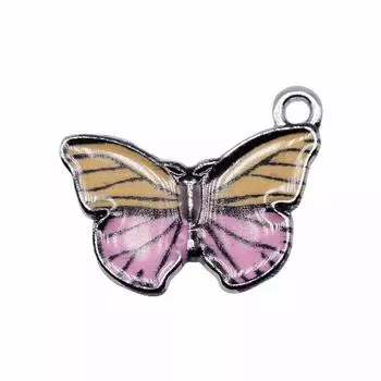 Красочные эмалированные подвески в виде бабочек для изготовления ювелирных изделий, кулон, аксессуары для поделок своими руками