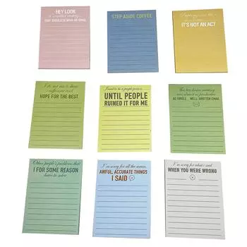 Красочные английские стикеры с горизонтальными линиями, набор из 9 сатирических заметок One Size