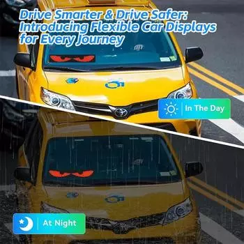 Красочные автомобильные глаза дьявола свет светодиодный мягкий экран DIY лобовое стекло автомобиля динамический светодиодный смартфон приложение управление гибкий матричный экран