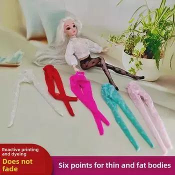 Красочные аксессуары для кукольного домика: 6 пар эластичных длинных носков в форме сердца для легкой смены нарядов. 6 Points Doll Socks