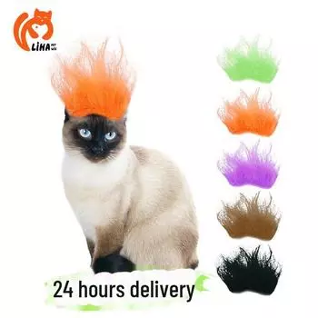 Красочные аксессуары для париков на Хэллоуин для домашних животных: Смешные костюмы кошек и собак cat cock head