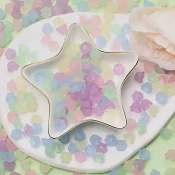 Красочные аксессуары ручной работы 9*7 мм, маленькие цветочные бусины, акриловые модные изысканные аксессуары 100pcs разноцветный