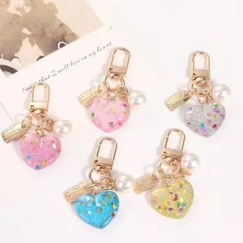 Красочные блестки блестящие акриловые сердечки брелок сердце креативные подарки для девочек синий