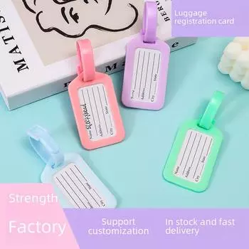 Красочные большие пластиковые багажные бирки с индивидуальным логотипом и дорожной этикеткой для посадочного талона 5 x 8.5 cm мятный зеленый