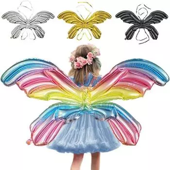 Красочные большие воздушные шары с крыльями бабочки, крылья ангела, косплей, воздушные шары из алюминиевой фольги, день рождения, вечеринка в честь ребенка, декор для детского душа, детские игрушки, подарок L