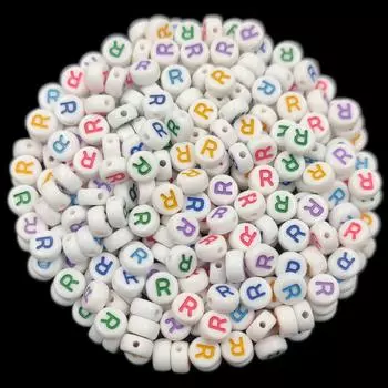 Красочные буквы ювелирные изделия изготовление своими руками для 50 шт 7 мм подвеска оптовая продажа ожерелье браслет свободные бусины 24