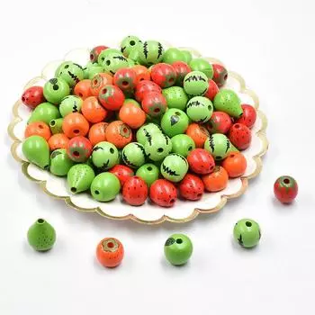 Красочные бусины из фруктового дерева: Клубника и арбуз для поделок своими руками