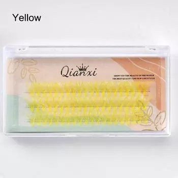 Красочные цветные ресницы для самостоятельного нанесения дома, отдельные ресницы, DIY наращивание ресниц для женщин жёлтый