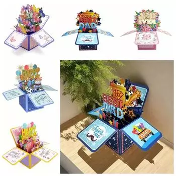 Красочные цветы бабочки 3D всплывающие поздравительные открытки на день рождения бумажные открытки на день матери свадьба Style 4