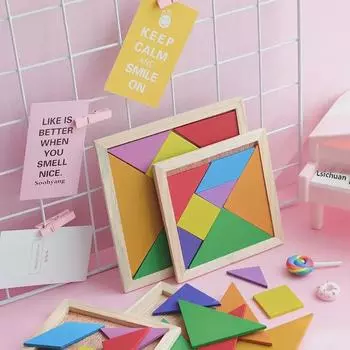 Красочные деревянные пазлы - развивающие игрушки и учебные пособия для детей