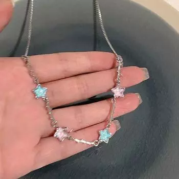 Красочные Дофаминовые блестящие звезды ожерелье для женщин девочек милые крутые изысканные ключичные цепочки ювелирные изделия аксессуары подарки onesize