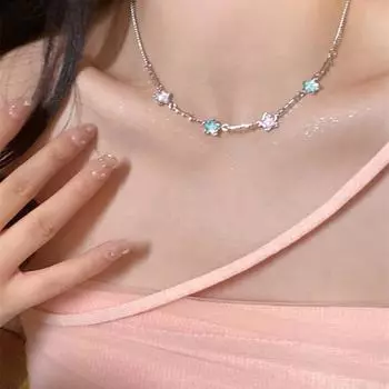 Красочные Допаминовые блестящие звезды ожерелье для женщин девочек милые крутые изысканные ключичные цепочки ювелирные изделия аксессуары подарки