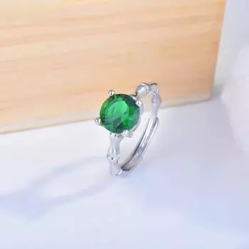 Красочные драгоценности Креативное кольцо с бамбуковым узлом Женское кольцо Искусственный нефрит Регулируемое открытое кольцо Resizable