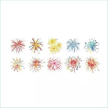 Красочные фейерверки временные татуировки милые сердечки мультфильм наклейки для макияжа вечеринки временные одноразовые татуировки