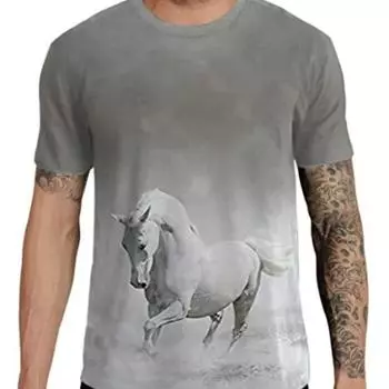Красочные футболки с 3D-принтом «Лошадь», летние модные повседневные топы, футболки S