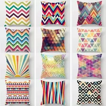 Красочные геометрические декоративные наволочки для гостиной, офиса, дома, наволочки для автомобиля 40x40cm