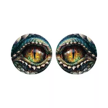 Красочные глаза дракона, наклейка на фару, наклейка на фару, круглая наклейка на фару, 3D стереоскопическая наклейка, забавная наклейка на автомобиль One Size