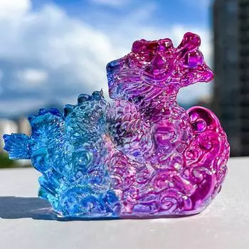 Красочные глазурованные китайские драконы Миниатюрные украшения для дома Фигурки Пресс-папье Фэн-шуй Украшения для стола Аксессуары Подарки для творчества 3